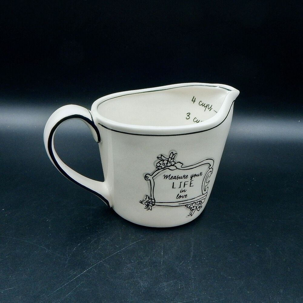 Katie Mandy Measure Your Life With Love Measuring Cup 1-4 Cup Pint Quart